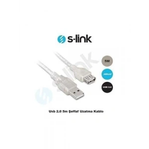3E Grup - S-lınk 5 Mt Usb Uzatma Kablosu Şeffaf Sl-af2005