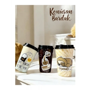 3E Grup - Sasta 400 Ml Baskılı Konuşan Kahve Bardağı 607760