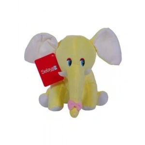 3E Grup - Selay 20x17 Cm Peluş Oturan Fil Turuncu 1286