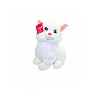 3E Grup - Selay 30 Cm Peluş Kalpli Kedi Beyaz 3007