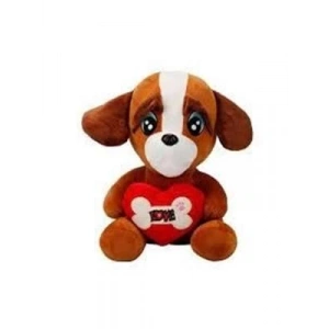 3E Grup - Selay 30 Cm Peluş Oturan Sevimli Köpek Ekru 1291