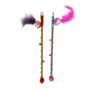 3E Grup - Sesli Toplu Tüylü Kedi Oltası 40-50 cm Renkli