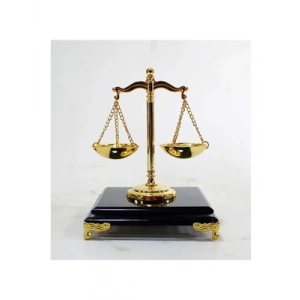 3E Grup - Silverterk Adalet Terazisi Standlı Gold Altın