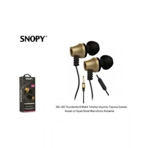 3E Grup - Snopy Sn-j02 Thunderbırd Mobil Telefon Kulaklık Siyah-gold