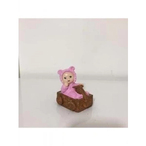 3E Grup - Sükseli Teraryum Objesi Arabalı Bebek Figürü Pembe 5901413