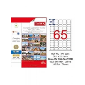 3E Grup - Tanex 38.1x21.2 Laser Etiket 100 Lü Tw-2065