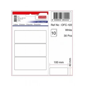 3E Grup - Tanex 40x100 Poşet Ofis Etiketi Beyaz Ofc-122