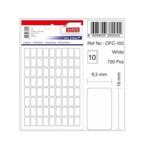 3E Grup - Tanex 9.5x16 Poşet Ofis Etiketi Beyaz Ofc-105