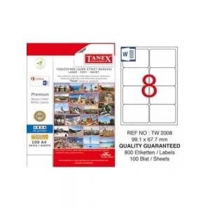 3E Grup - Tanex 99.1x67.7 Laser Etiket 100 Lü Tw-2008