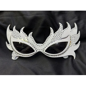 Taşlı Beyaz Alev Parti Gözlüğü