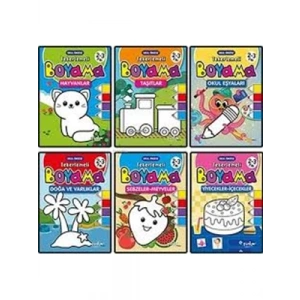 3E Grup - Tekerlemeli Boyama (6 Kitap) - Pinokyo Yayınları