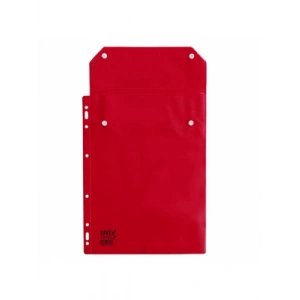 3E Grup - Universal 24x32 Cm Sgk Yabancı Uyruk Reçete Dosyası Şeffaf Cepli Kırmızı