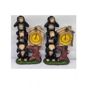 3E Grup - Universal Dekoratif Biblo Üç Maymun Saatli Gdb-44s