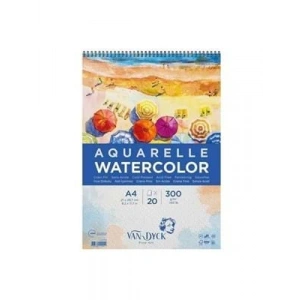 3E Grup - Van Dyck A4 300 Gr 20sy Aquarelle Spiralli Resim Bloğu Vd10011
