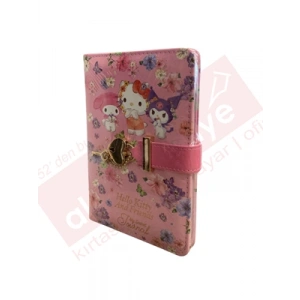 3E Grup - Victorias Journals A6 Hello Kitty And Friends Çizgili Kilitli Günlük 192 Sayfa 525-2019