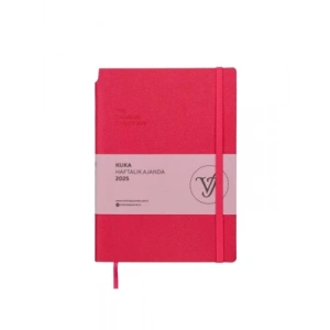 3E Grup - Victorias Journals Kuka 14x20 Günlük Ajanda Esnek Kapak Ivory Bordo 124-1468 2025