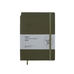 3E Grup - Victorias Journals Kuka 14x20 Günlük Ajanda Esnek Kapak Ivory Petrol 124-1462 2025