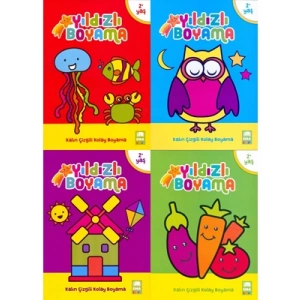 3E Grup - Yıldızlı Boyama Kalın Çizgili Kolay Boyama-ema Çocuk Yayınları