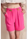 Candy Button Detailed Pink Shorts
