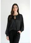 Mira Siyah Transparan Bluz