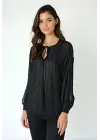 Mira Siyah Transparan Bluz