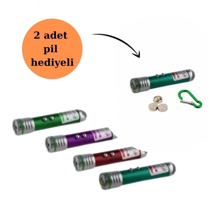 3 Fonksiyonlu Kırmızı Beyaz Işıklı Led Lazer Kedi Köpek Oyuncak Anahtarlık (5250)