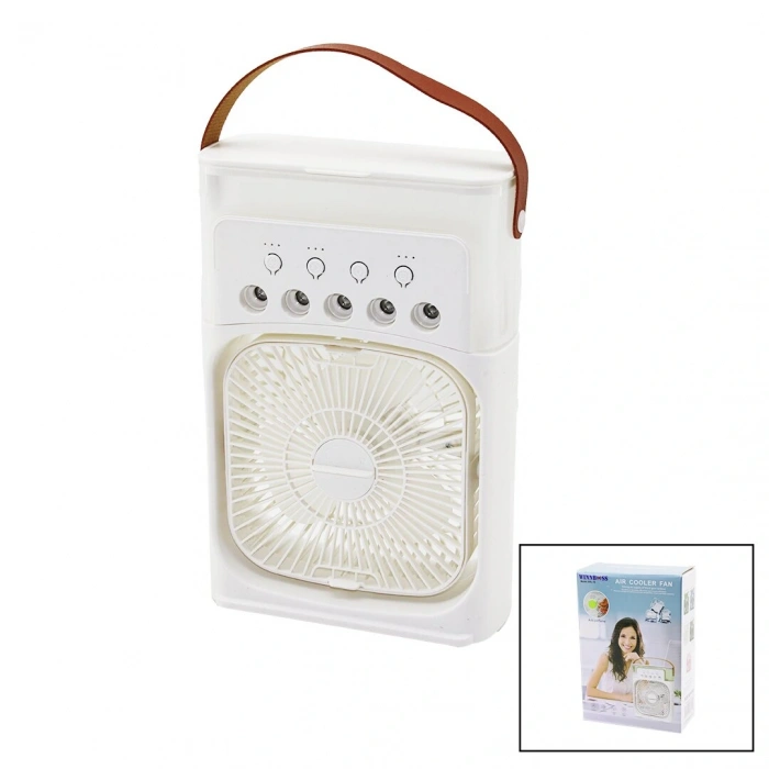 3İN1 HAVA NEMLENDİRME - FAN - GECE LAMBASI MASA ÜSTÜ BUZLU VANTİLATÖR 360 DERECE USB ŞARJ 3KADEME HIZ (5250)