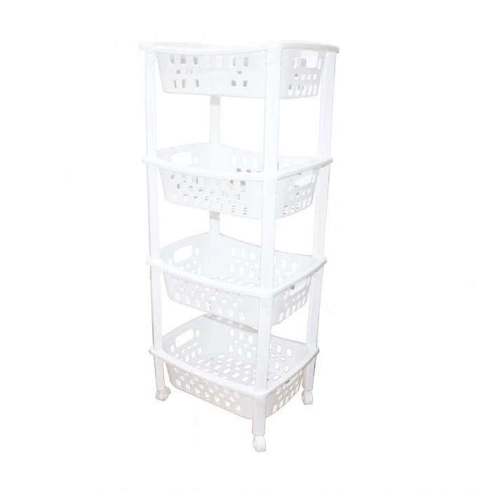 4 KATLI SEPET DÜZENLEYİCİ - RAF ÜNİTESİ TEKERLEKLİ 400X295X960MM (5250)