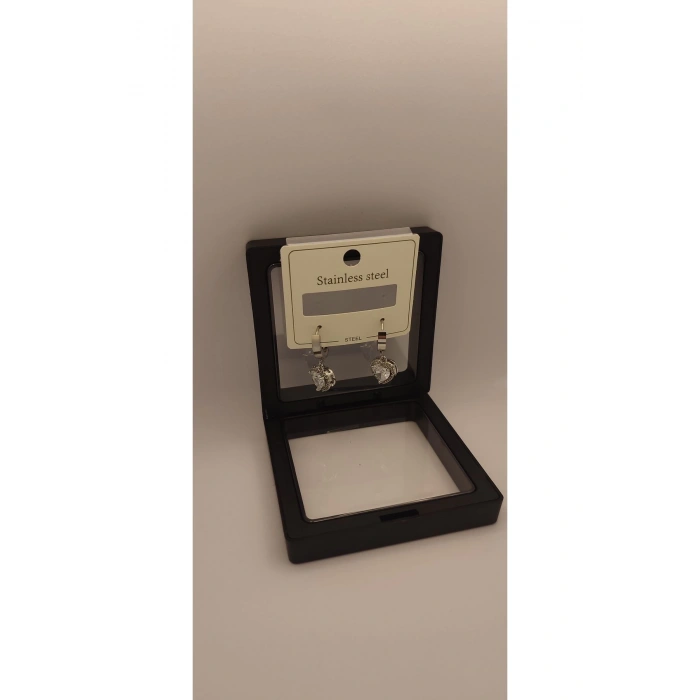 Stanless Stell Paslanmaz Çelik Küpe – Kalp Detaylı - Şık Kutu Hediyeli