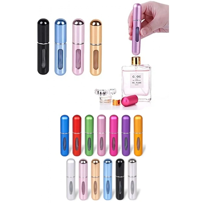 3 Adet Taşınabilir Cep Parfüm Şişesi Doldurma Atomizer Çantalık Dolabilir Mini Şişe 5ml