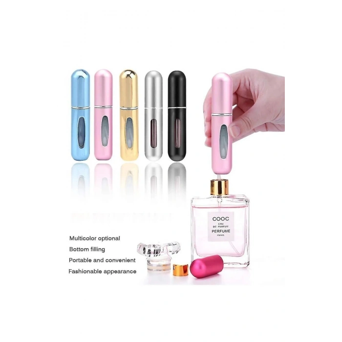 3 Adet Taşınabilir Cep Parfüm Şişesi Doldurma Atomizer Çantalık Dolabilir Mini Şişe 5ml