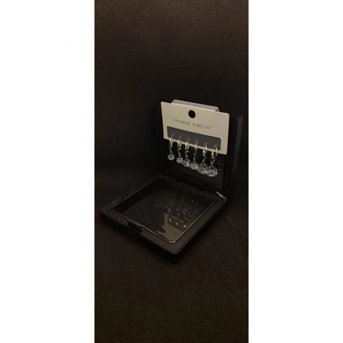 Stainless Steel Paslanmaz Çelik & Zirkon Detaylı Küpe - Şık Kutu Hediyeli - Şık Kutu Hediyeli