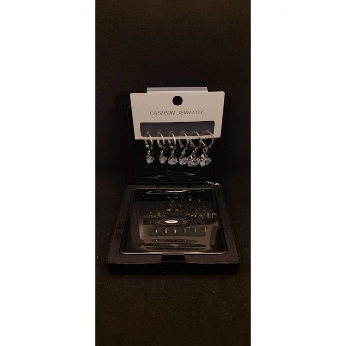 Stainless Steel Paslanmaz Çelik & Zirkon Detaylı Küpe - Şık Kutu Hediyeli - Şık Kutu Hediyeli