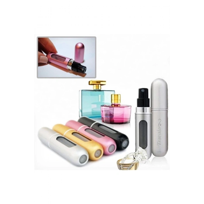 Buffer Parfüm Şişesinden Dolabilir Yedek Cep Parfüm Şişesi Aparatı - Gümüş Renk