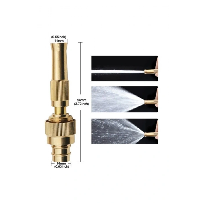 Ayarlanabilir yüksek basınçlı bahçe hortum başlığı gold 1 adet