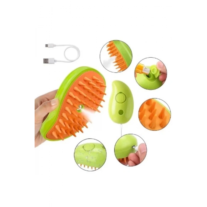 Pratik Şarjlı Soğuk Buharlı Kedi Köpek Fırçası Tarağı ( Lisinya )