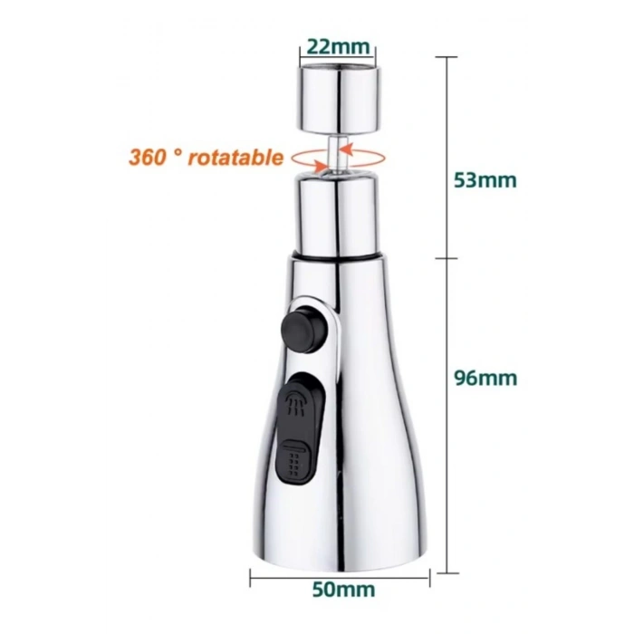 3 Fonksiyonlu Metalik Musluk Başlığı