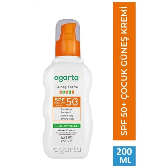 Agarta Doğal Güneş Kremi Çocuk 50 SPF 200 ml
