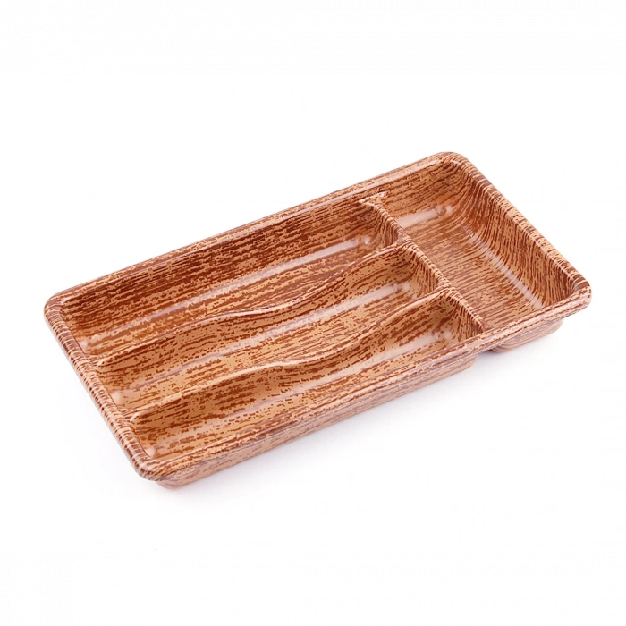 AHŞAP RENK - 4 BÖLMELİ ÇEKMECE İÇİ KAŞIKLIK 36X20CM (5250)