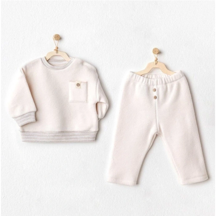 Andywawa AC25158 Soft 2Li Bebe Takım Ekru