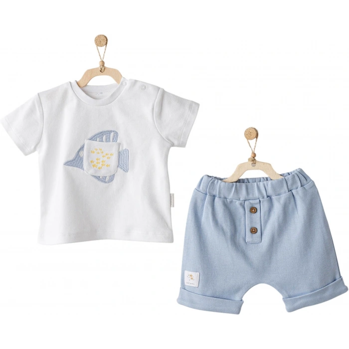 Andywawa AC25608 Ocean İs My Happy Place 2Li Bebe Takım Blue
