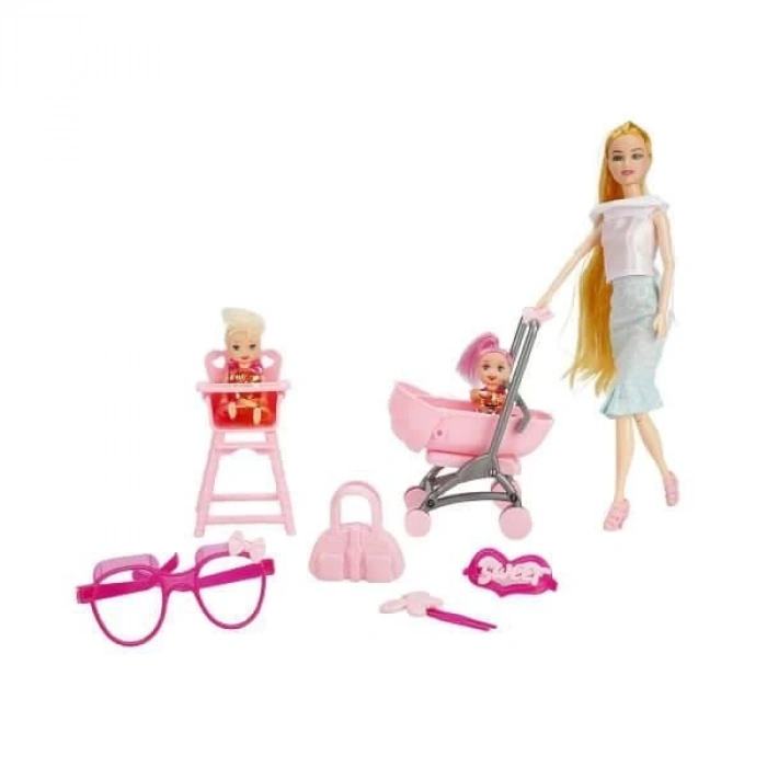 Anlily Pusetli Mama Sandalyeli Bebek Seti Cindy Doll Little Baby - 02456