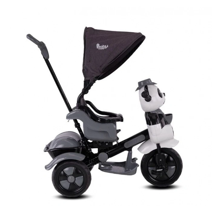 Babyhope 127A Little Panda 3 Tekerli Kontrollü Bisiklet (Pedli) Gri