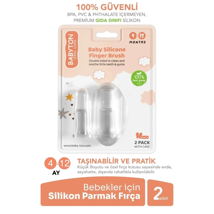 Babyton Silikon İkili Parmak Fırça