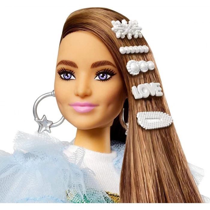 Barbie Extra Renkli Elbiseli Bebek ve Hayvan Arkadaşı Timsah No:9 - GRN27-GYJ78