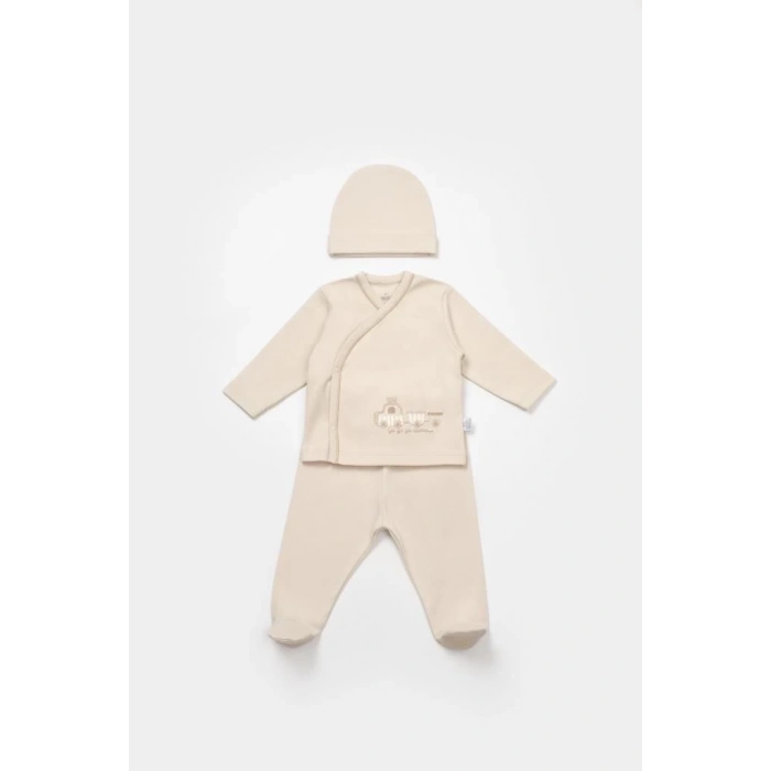 Bibaby Bimini Canvas Trains Boy 3Lü Set 73349 Latte