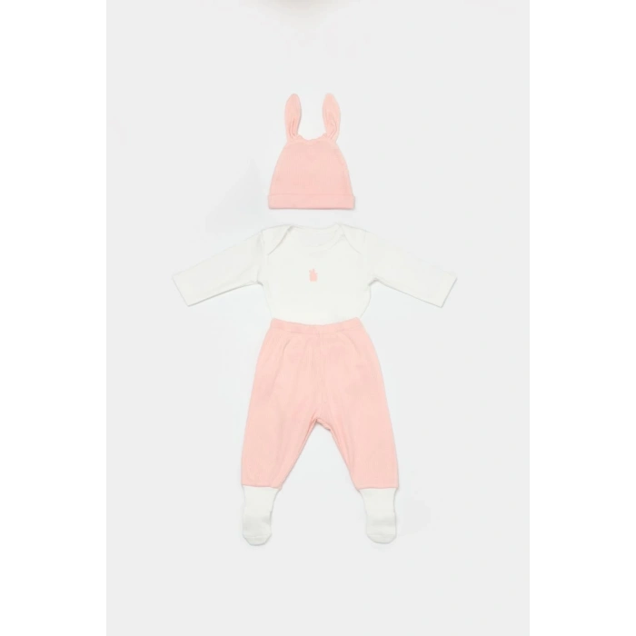 Bibaby Biorganic Bunny 3Lü Bebek Takım 73326 Pembe