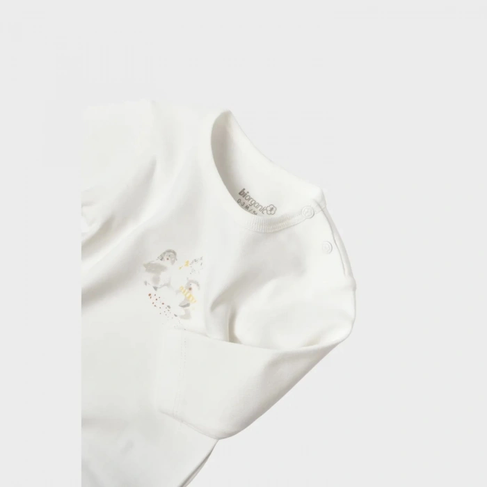 Bibaby Biorganic Penguin Club Bebek Body 56003 Ekru Gri