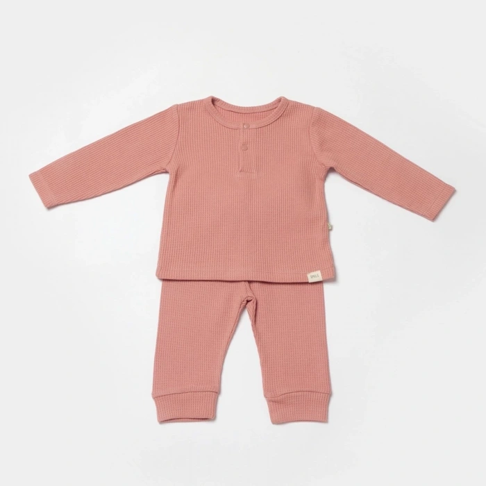 Bibaby Biorganic Waffle Smile 2Li Takım 59785 Red-Brown