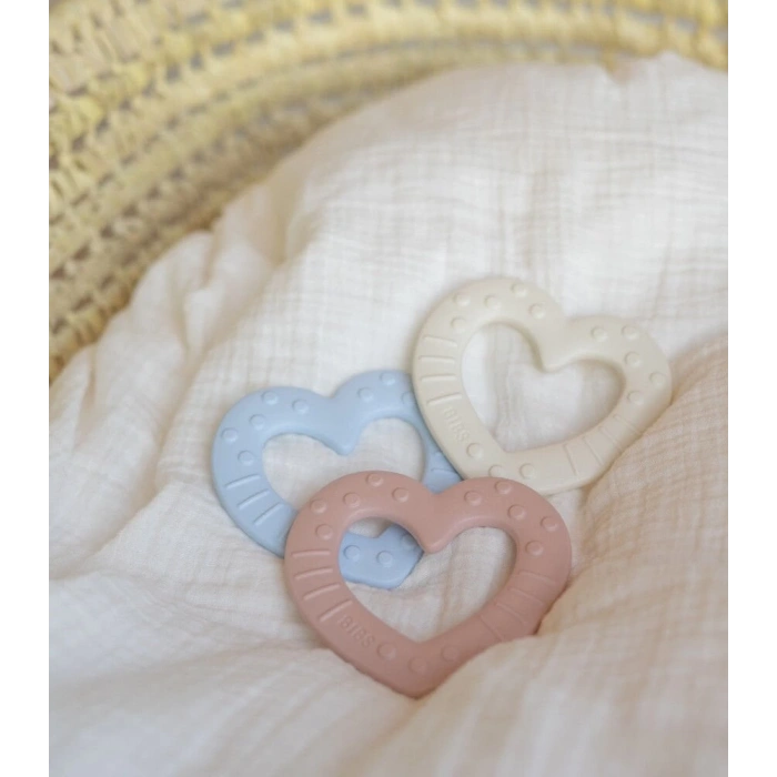 Bibs Baby Bitie Diş Kaşıyıcı Heart - Pink Plum